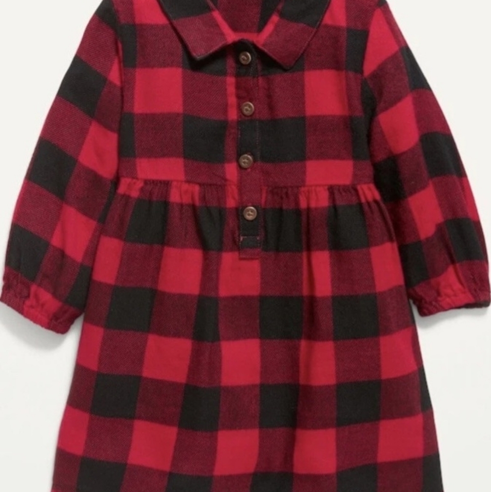 Red Buffalo Plaid Girl's Old Navy Dress Size 8